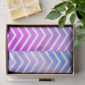 Papier Mousseline Ombre bleu pourpre rose élégant Chevron (Cadeau)