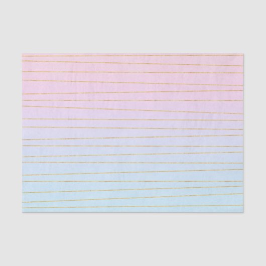 Papier Mousseline Ombre bleu rose avec lignes or (Recto)