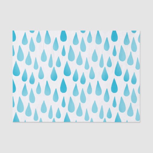 Papier Mousseline Ombre Blue Falling Raindrops (Recto)