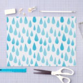 Papier Mousseline Ombre Blue Falling Raindrops (Artisanat)