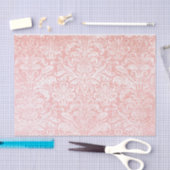 Papier Mousseline Ombre rose Doucement Distressé Motif Damas (Artisanat)