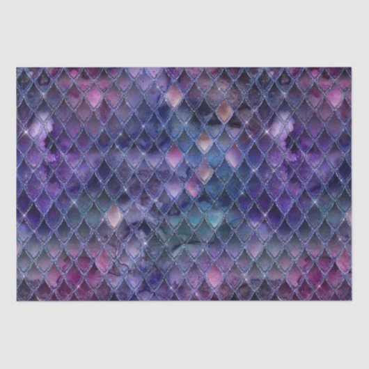 Papier Mousseline Ombre violet chatoyante et Parties scintillant Dra (Recto)