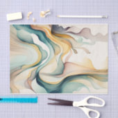 Papier Mousseline ondes d'aquarelle Abstraites. Mouvement de flux mo (Artisanat)