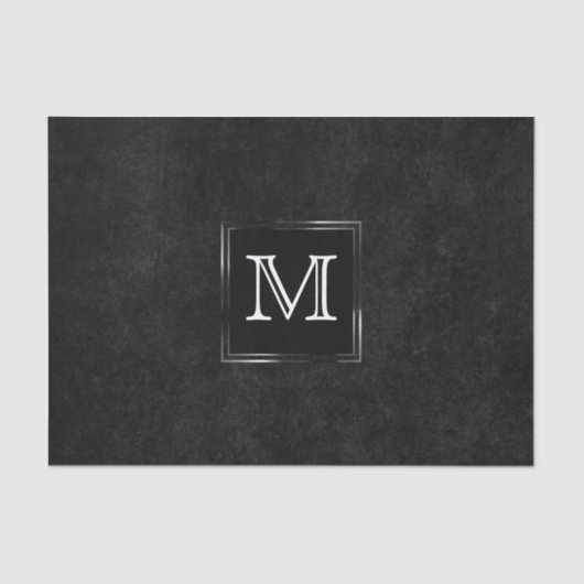 Papier Mousseline Onyx Black Velvet | Monogramme de hachage de table (Recto)