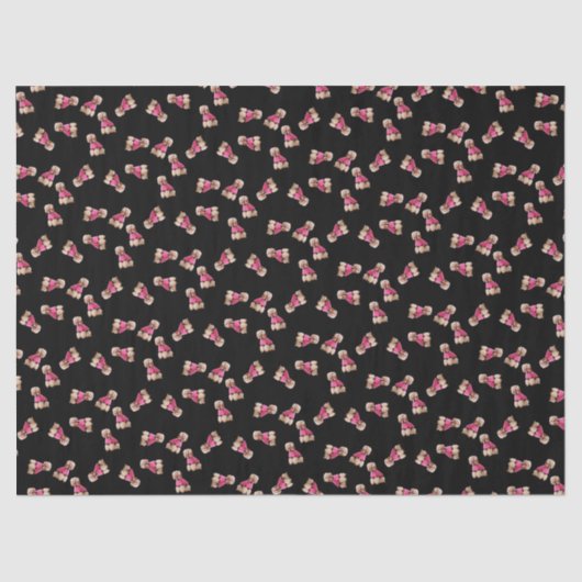 Papier Mousseline Oodles of Poodles (Rose on Black) (Recto)