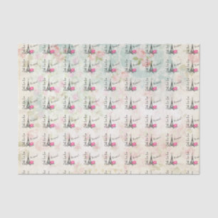 Papier Mousseline Ooh La La Paris Tour Eiffel sur Motif Vintage