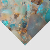 Papier Mousseline Opal Joli bleu Aqua Gem Pierre (Détail)