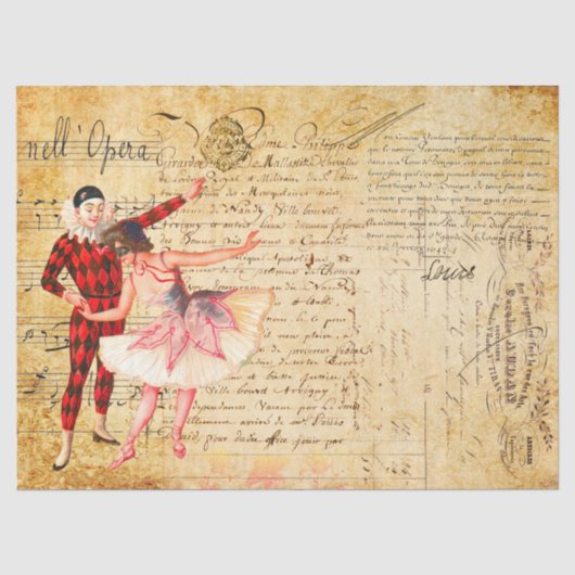Papier Mousseline Opéra avec écriture française (Recto)