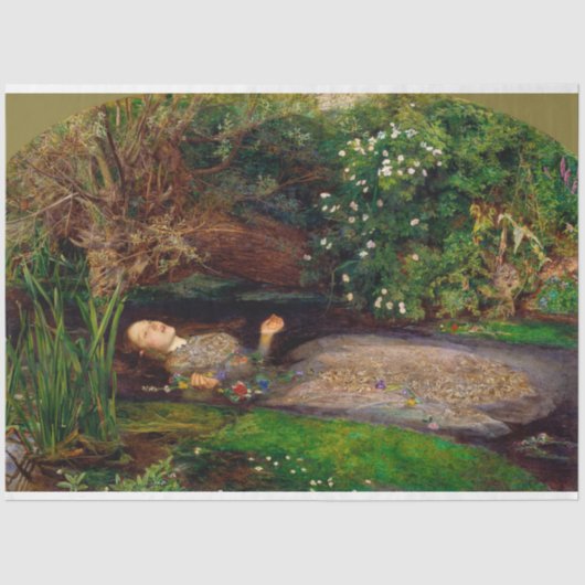 Papier Mousseline Ophélie, John Everett Millais, 1851-1852 (Recto)