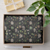 Papier Mousseline Opossum dans un champ de Berry en noir (Cadeau)