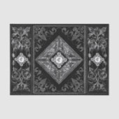 Papier Mousseline Opulence ornée | Flourissement des bijoux noir et (Recto)