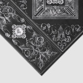 Papier Mousseline Opulence ornée | Flourissement des bijoux noir et (Détail)