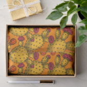 Papier Mousseline Opuntie de floraison en jaune (Cadeau)