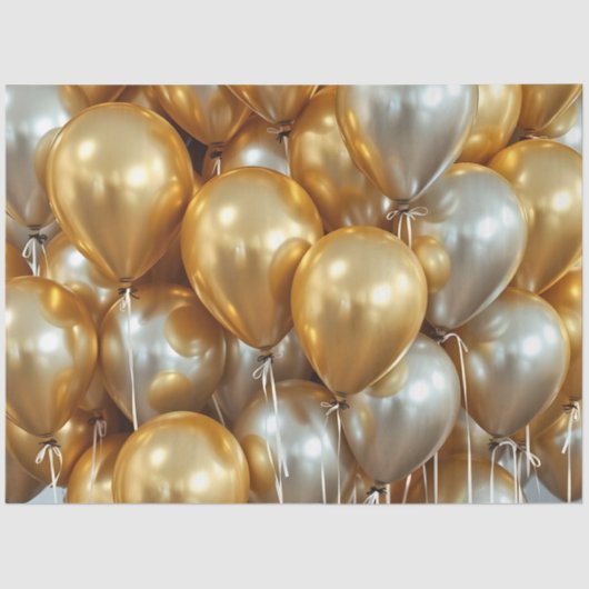 Papier Mousseline or argent ballons papier de tissu (Recto)