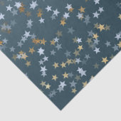 Papier Mousseline Or Blanc Bleu Étoiles brillantes (Détail)