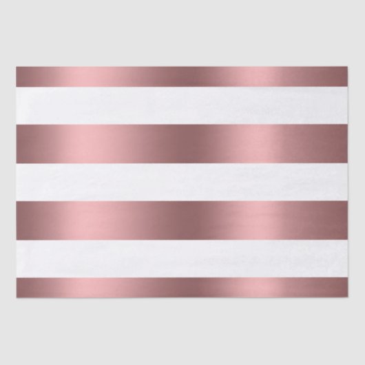 Papier Mousseline Or blanc et Rose rayé (Recto)