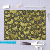 Papier Mousseline or, brillant, brillant, papillons, exclusive (Artisanat)