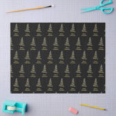 Papier Mousseline Or brillant sapin de Noël noir (Artisanat)