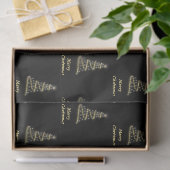Papier Mousseline Or brillant sapin de Noël noir (Cadeau)