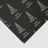 Papier Mousseline Or brillant sapin de Noël noir (Détail)