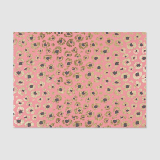 Papier Mousseline Or chic de Faux et copie noire de guépard sur le (Recto)