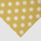Papier Mousseline Or de Noël et blanc aux flocons de neige (Détail)