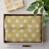 Papier Mousseline Or de Noël et blanc aux flocons de neige (Cadeau)