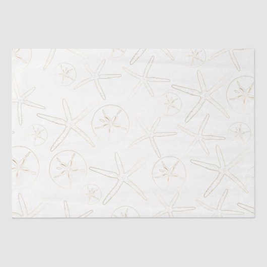 Papier Mousseline Or et blanc - Plage, Nautique (Recto)