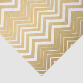 Papier Mousseline Or Et Blanc Zigzag Chevron (Détail)