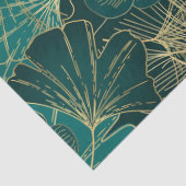 Papier Mousseline Or Et Feuilles Vert Géants (Détail)