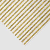 Papier Mousseline Or et rayures chics blanches (Détail)