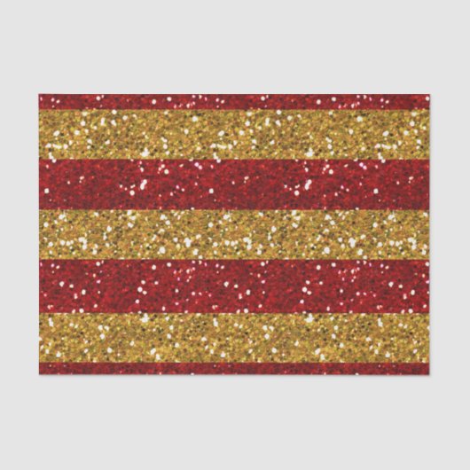 Papier Mousseline Or et rayures rouges de parties scintillantes (Recto)