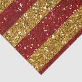 Papier Mousseline Or et rayures rouges de parties scintillantes (Détail)