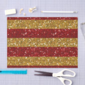 Papier Mousseline Or et rayures rouges de parties scintillantes (Artisanat)