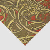 Papier Mousseline Or Festif et Rouge Ornate Celtic Swirling (Détail)