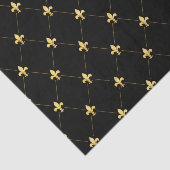 Papier Mousseline Or Fleur de Lis Noir (Détail)