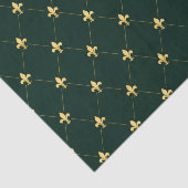 Papier Mousseline Or Fleur de Lis Vert foncé (Détail)