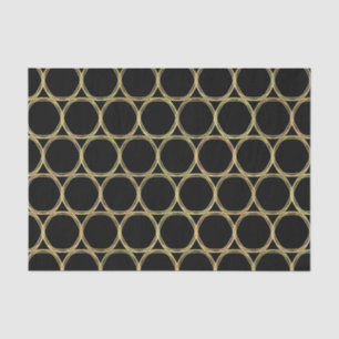 Papier Mousseline Or Glam & Anneaux Noirs (Toute Couleur) Moderne Gl