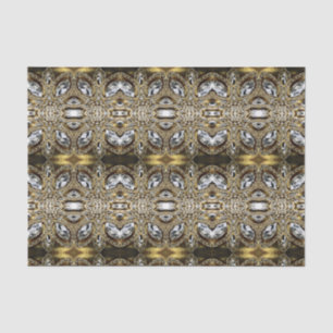 Papier Mousseline or gris argenté et motif art déco noir