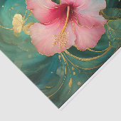 Papier Mousseline Or Hibiscus rose doré, fleurs officielles (Détail)