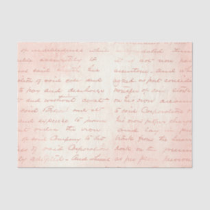 Papier Mousseline Or rose et rose blush Calligraphie vintage