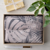 Papier Mousseline Or Rose Foncé Feuilles de Palmier Tropical (Cadeau)