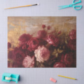 Papier Mousseline Or rose opulent bordeaux et roux (Artisanat)