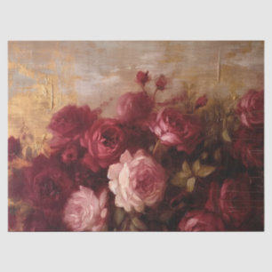 Papier Mousseline Or rose opulent bordeaux et roux