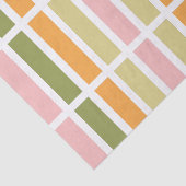 Papier Mousseline Or rose orange et rayures vertes (Détail)