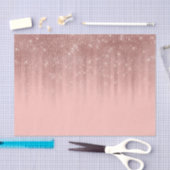 Papier Mousseline Or rose rose glamour Parties scintillant rayé (Artisanat)