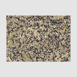 Papier Mousseline Or Rose Vert Noir Camouflage Fête d'anniversaire