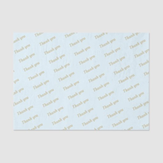 Papier Mousseline Or simple Merci bleu clair (Recto)