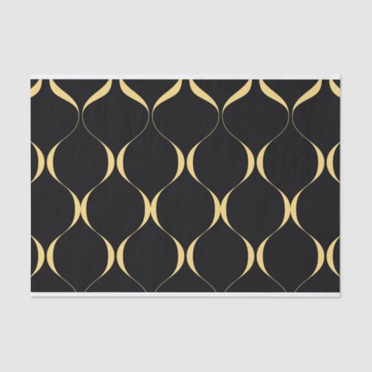 Papier Mousseline Or, simple, moderne, luxueux graphisme ondulé (Recto)