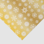 Papier Mousseline Or Varié de Noël avec flocons de neige blancs (Détail)